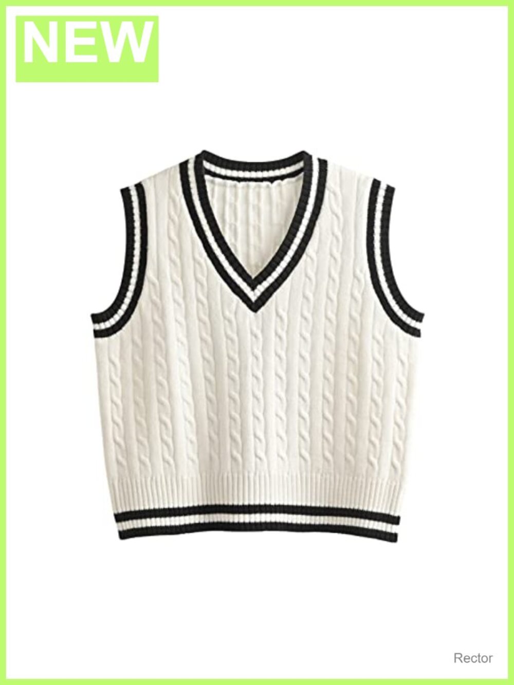 Sleeveless V-Neck Plaid Knitted Sweater Vest Preppy Crop Tank Top
